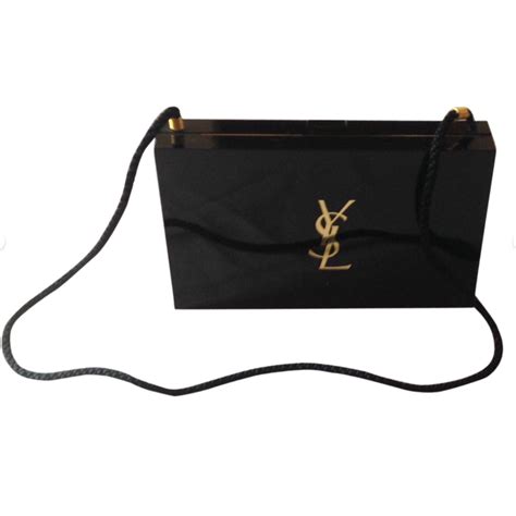 pochette vinyle noir ysl beauté|Pochettes SAINT LAURENT pour femme .